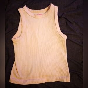 Light pink rib fit tank top